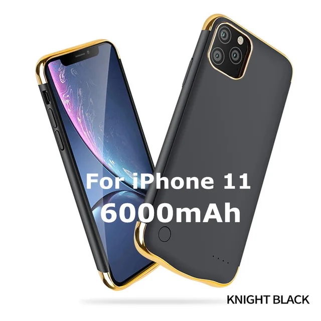 Black for iPhone 11 Power Cases 6000mAh Чехол-аккумулятор для iPhone 11 Pro Max зарядное устройство чехол для iPhone 11 Pro аккумулятор - Цвет: Black for iPhone 11