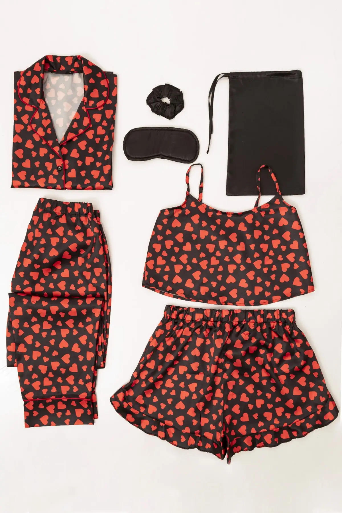 

Женский Атласный пижамный костюм 7 Li в форме сердца