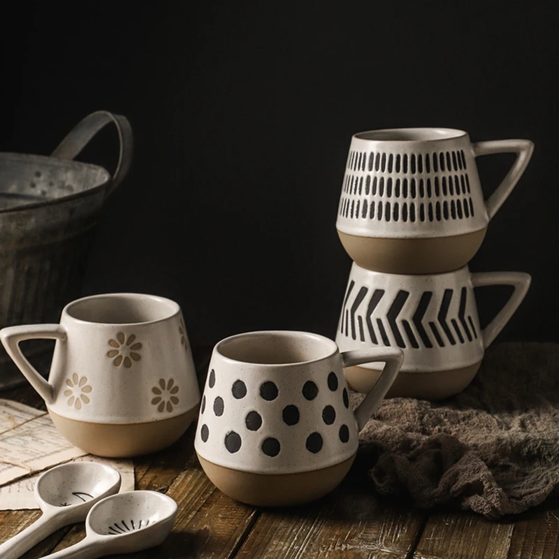 Винтажная кружка в японском стиле керамические кофейные кружки каваи чашки