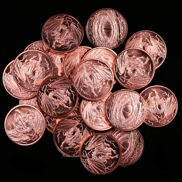 Чистая медь мир драконов монета коллекционные вещи одна унция новый бренд UNC 39