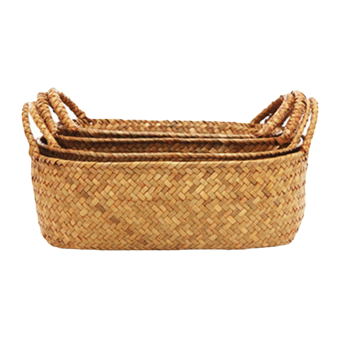 Натуральная большая плетеная корзина из морских водорослей соломы для домашнего