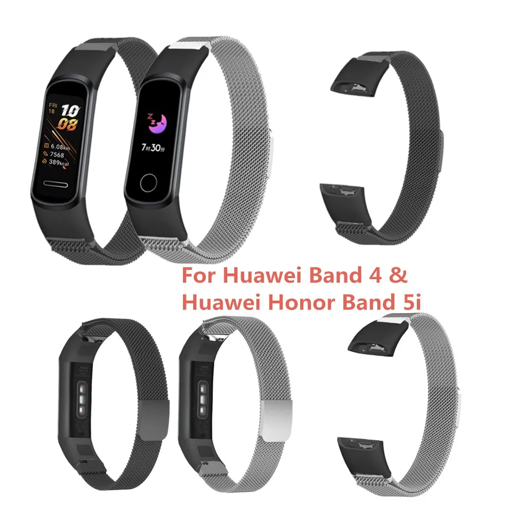 

Smart Bracelet Strap Stainless Metal Watch Bands Replacement Wrist Strap for Huawei Band 4 / Honor 5i