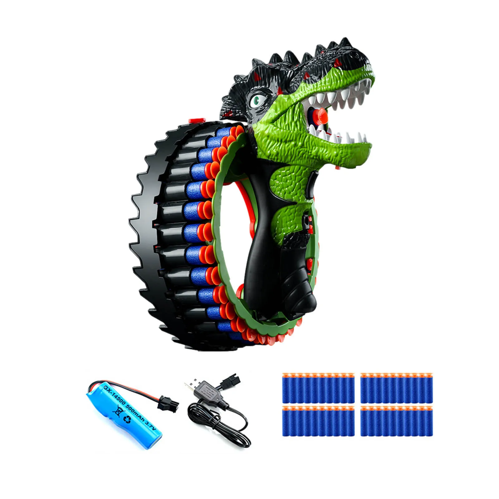 

Burst Dinosaur Roar Electric Blasting Toy Gun Electric Burst Game Bracelet Electric Soft Bullet Gun With 40 Rounds
