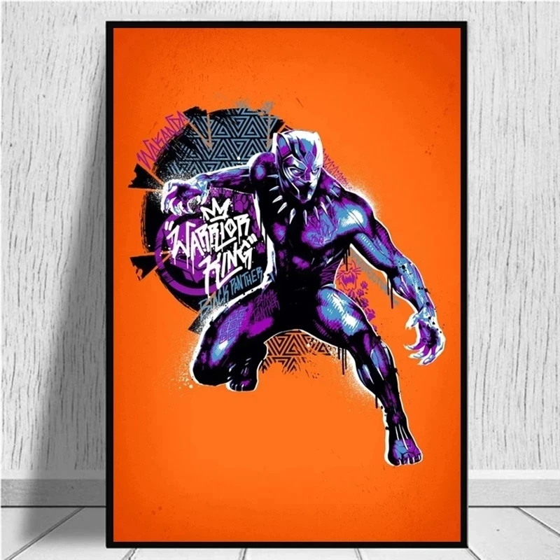 Декор для дома Картина на холсте Черная Пантера Марвел Супергерой Афиши Современные Принты Поп Ит Стена Искусства Картина для Гостиной.