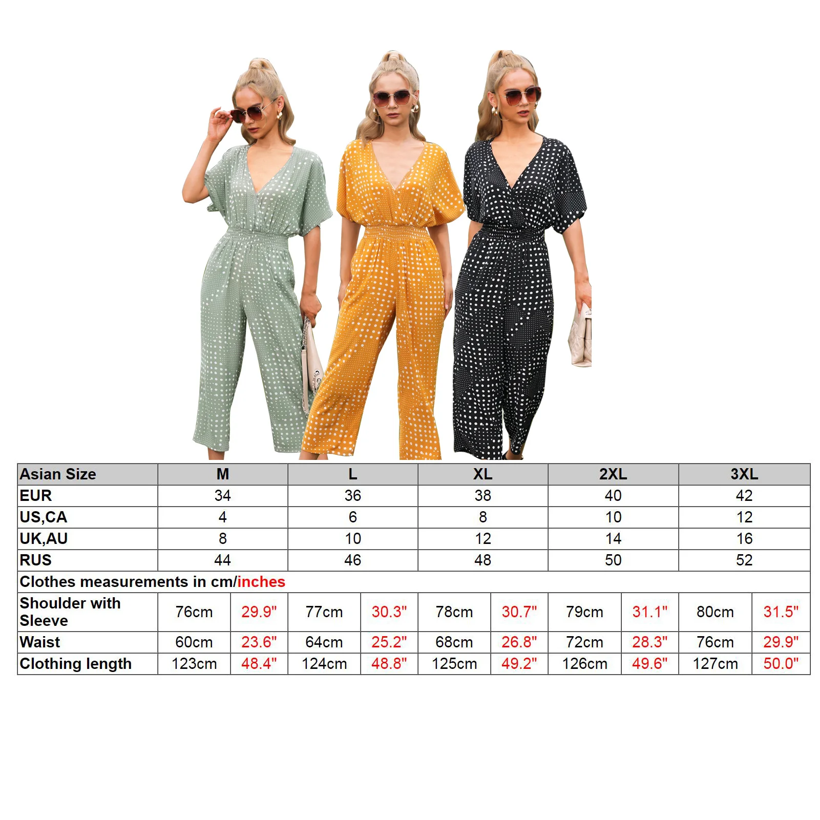 

Women's Jumpsuits Summer Fashion Polka Dot Wide Legs Rompers Half Sleeve High Waist Overalls Casual Holiday Jumpsuits Mujer