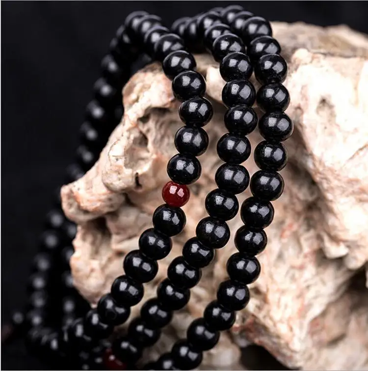 Горячая буддийские бусы из сандалового дерева Будда 6 мм 108 молитва шарик мала