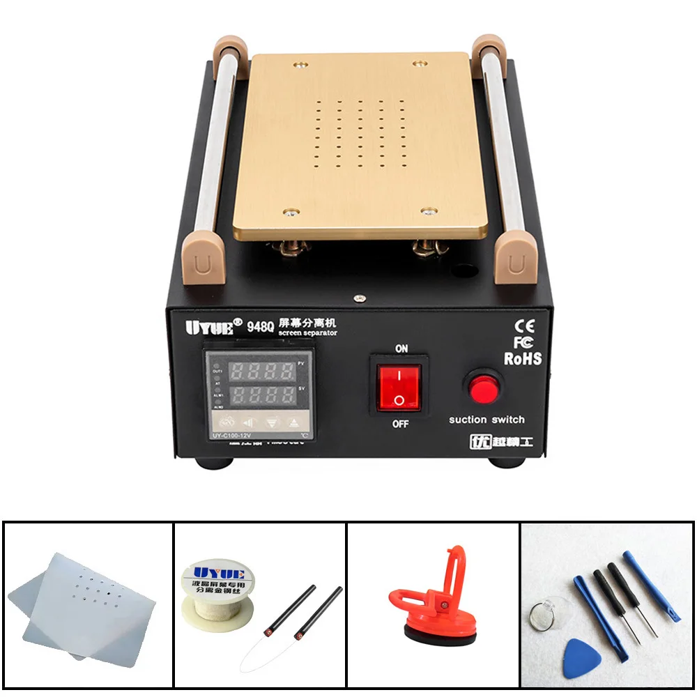 7 дюймовый встроенный вакуумный насос стеклянная машина сепаратор с ЖК экраном