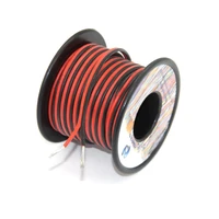 16 awg silicone electrical wire 2 conductor parallel wire line 18m black 9m red 9m hook up oxygen tinned copper