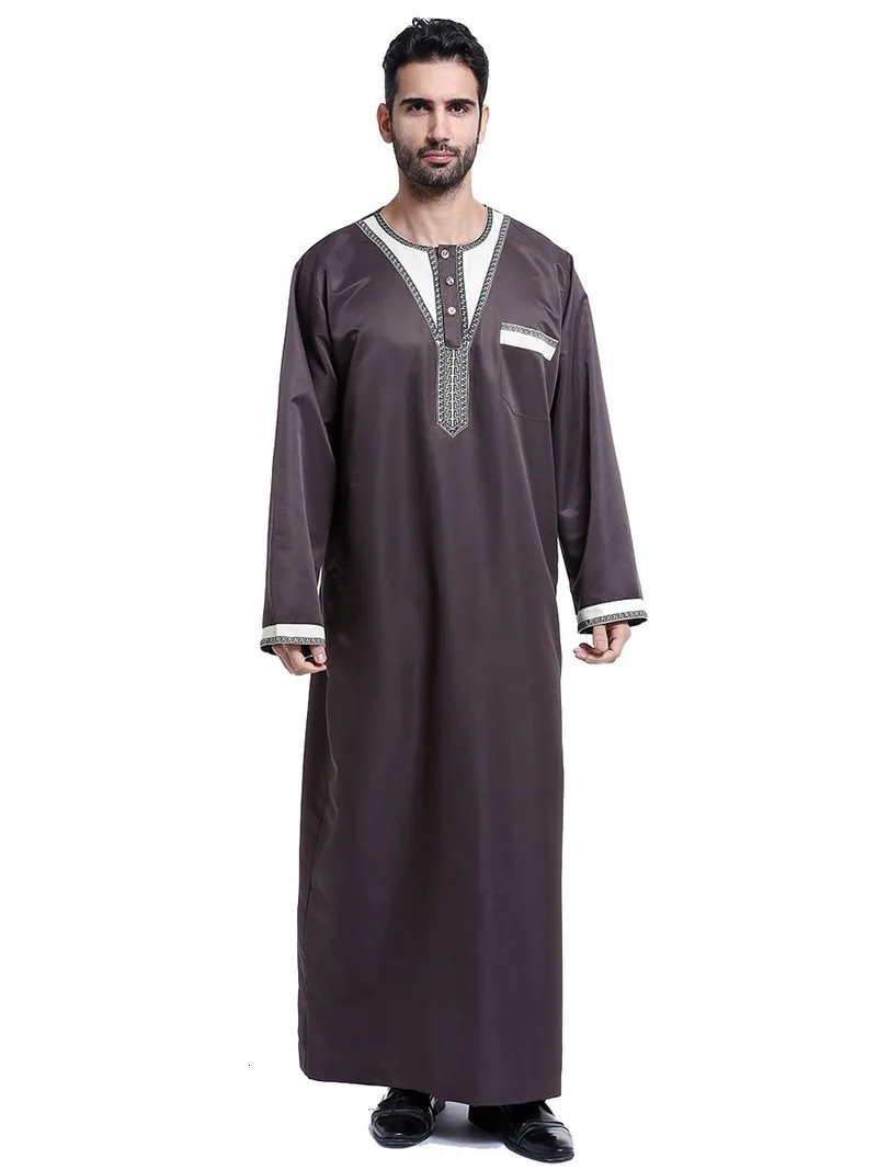 Men Islamic Arab Muslim Clothing Kaftan Vintage Loose Dress Jubba Saudi Arabia Pakistan Clothes Plus Size Oman Robes Costume |