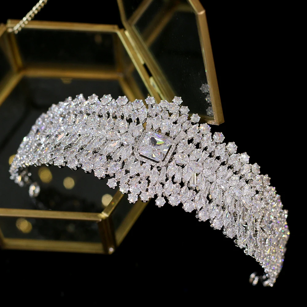 Роскошная блестящая Тиара для невесты Хрустальный головной убор принцессы