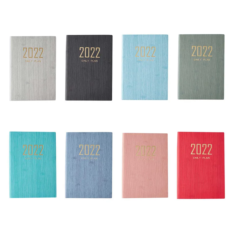 

2022 Creative Time Management English Schedule Book 8 Colors Calendar Dates Table Coil Planner Reminder Timetable Desk