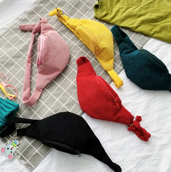 Женская детская мини поясная сумка с милым принтом модный нагрудный холщовый