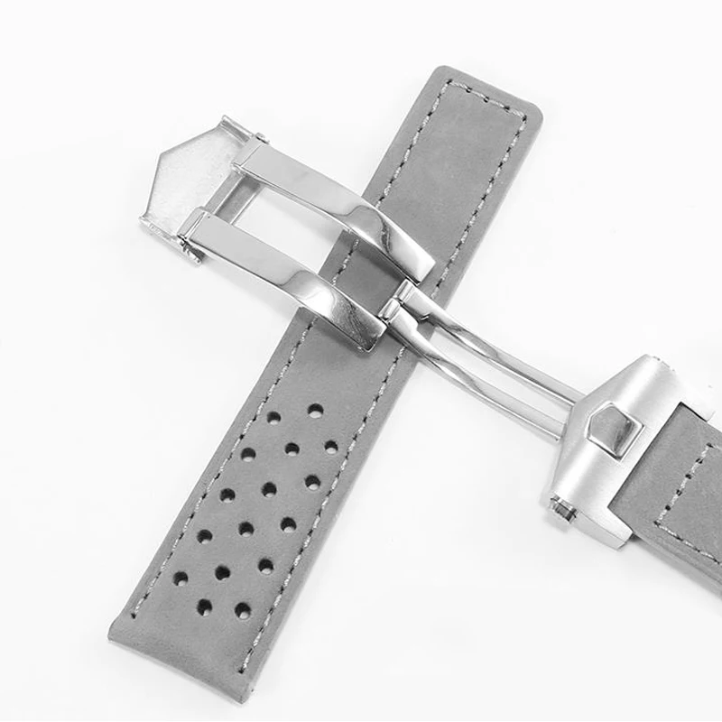 High Quality 22mm Cow Leather Watchband For HEUER Series Men Band Watch Strap Wrist Bracelet Accessories Folding Buckle Brown