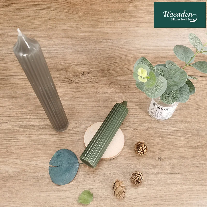 

Long Pole Stripe Candle Mold Soap Making Large Cylinder Rib Clay Craft Tool Handmade Wedding Party Decor Acrylic Candle Mould