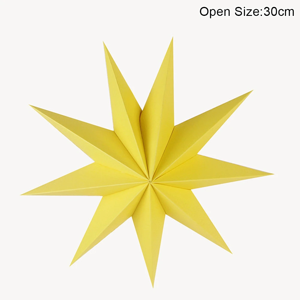 30cm Yellow 1 шт. Новогоднее украшение 60 см 24 ''рождественское Висячие бумажные Звездные фонарики рождественские украшения фестиваль Рождественское украшение для дома - Цвет: 30cm Yellow