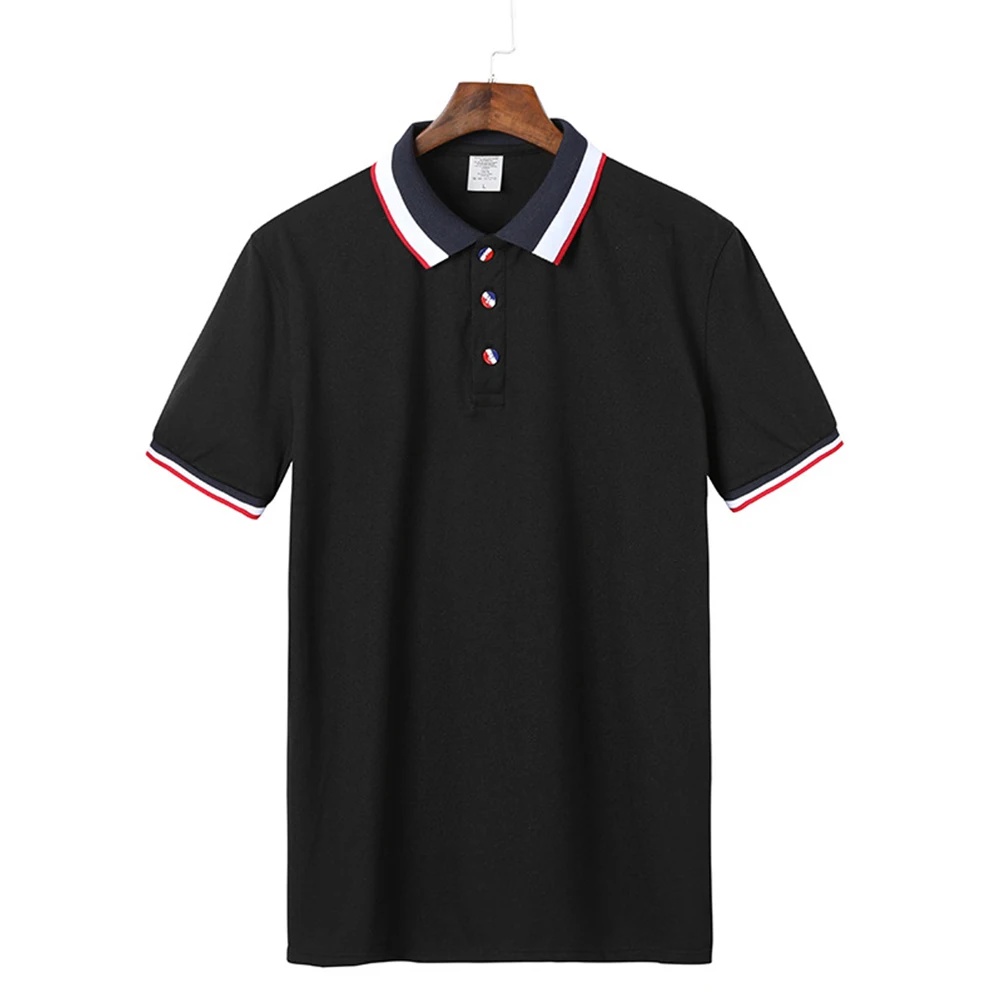 

New t-shirt men's Lapel color stripe short sleeve t-shirt men's casual comfortable versatile T-Shirt Large Men's T-shirt m-4xl