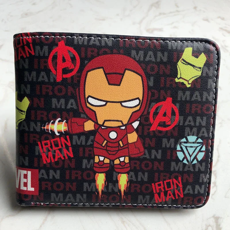 Marvel Men Wallet Q Version Captain America SpiderMan Comic Super Heroes Women with Card Holder | Багаж и сумки