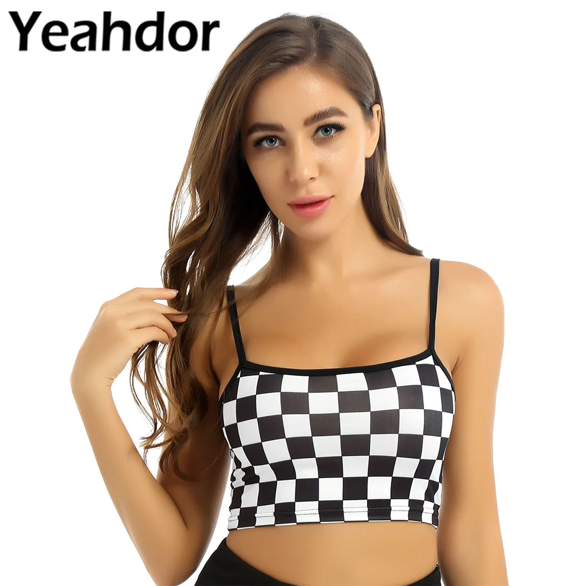 Женский Повседневный укороченный топ на бретельках с u образным вырезом