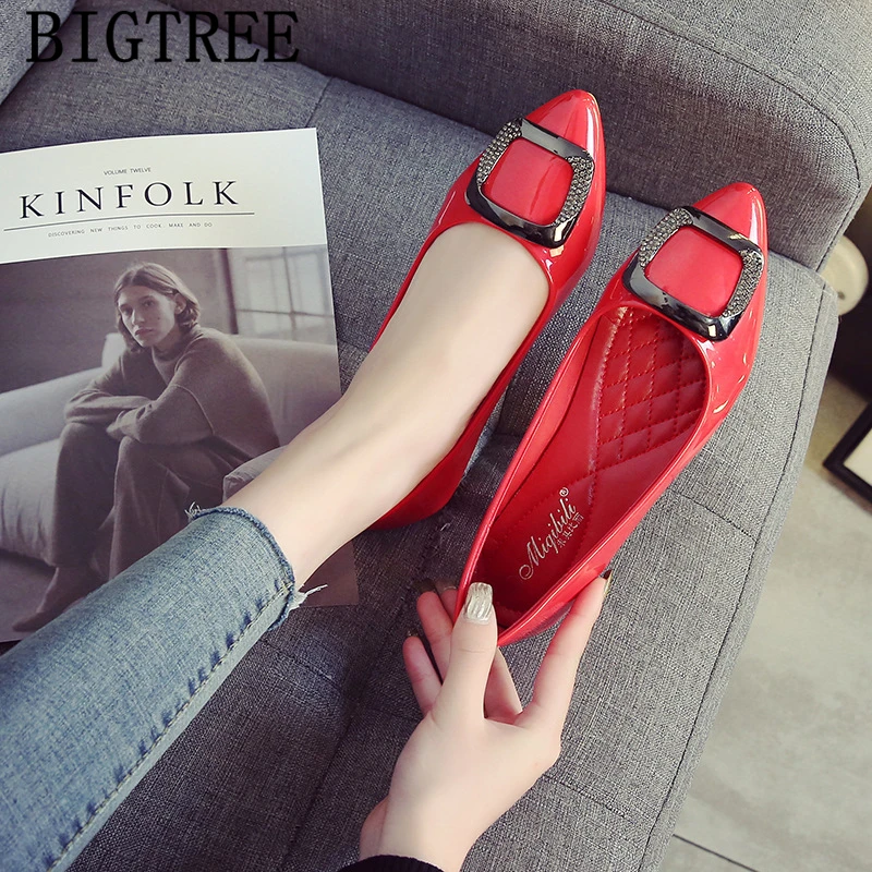 Блестящие туфли Туфли на плоской подошве со стразами Женские Черные