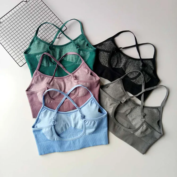 

Sexy Backless Quick Dry Sexcer Sport Bra Tops for Women Fitness Gym Top Crop Push Up Padded Energy Seamless Sports Bras Female