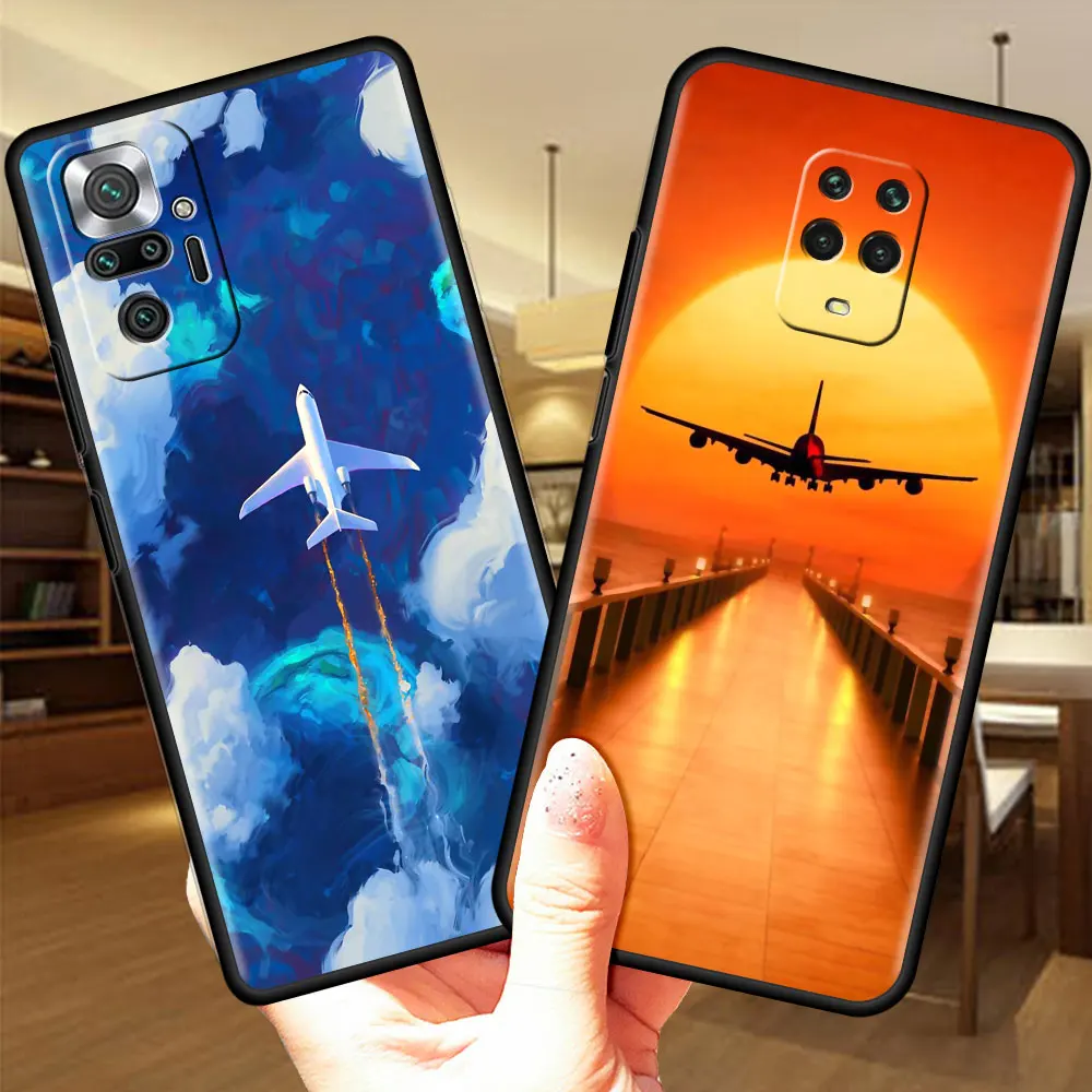 

Silicone Case for Xiaomi Redmi Note 9S 9 8 7 10 Pro 8T K40 9C 9A 7A 8A 6A 6 Soft Funda Tpu Aircraft Plane Airplane Phone Cover