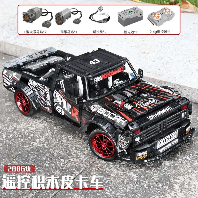 Высокотехнологичный 23016 2886 шт. F-150 Ford Mustang Hoonicorn гоночный автомобиль MOC 22970 34316
