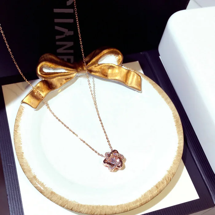 Звезда shape18K розовое золото лаборатория алмазный кулон серебро 925 пробы Bijou