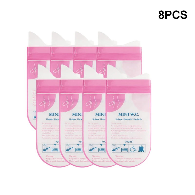 8 шт. одноразовые портативные пакеты для мочи 700 мл|Писсуары| |