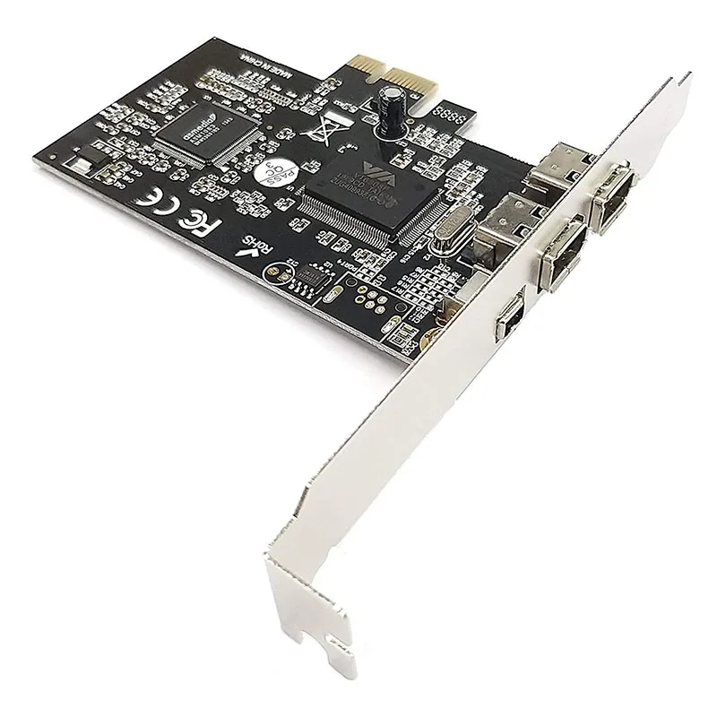 

3 Port PCI-E Firewire Card IEEE 1394A X 2 + Mini 1394A Controller Card Adapter Dual Chipset for Win 7/8/10
