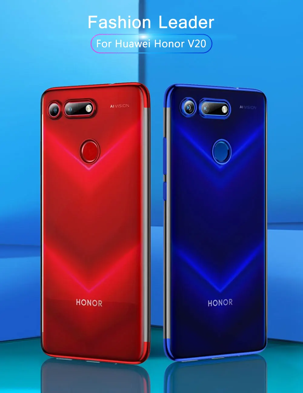 Простой чехол для huawei Honor View 20 чехол-бампер тонкий мягкий прозрачный из ТПУ силиконовый задний Прозрачный чехол для huawei Honor V20 чехол