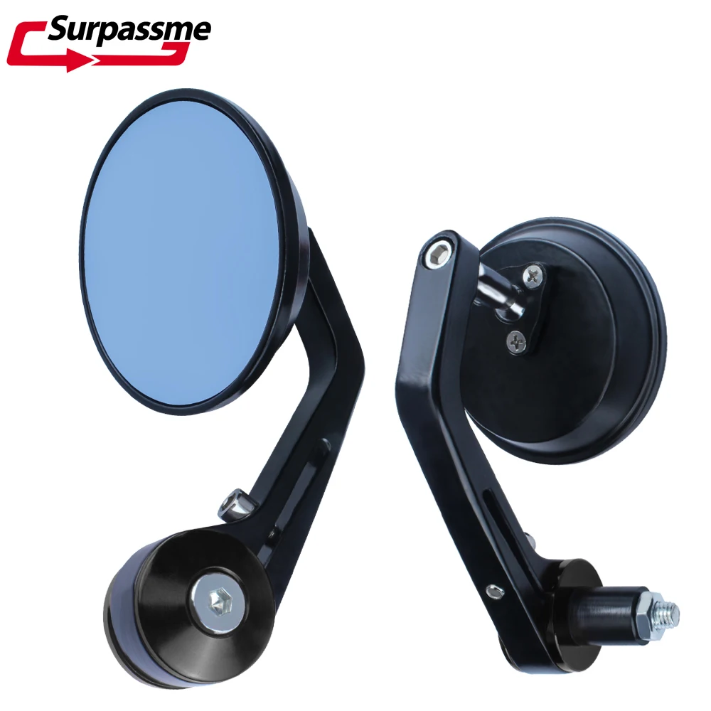 

7/8" 22mm ATV Motorcycle Bar End Rear View Mirrors 360° Rotatable Aluminum Side Mirrors For Cruiser Bike Motorcycle Accessories