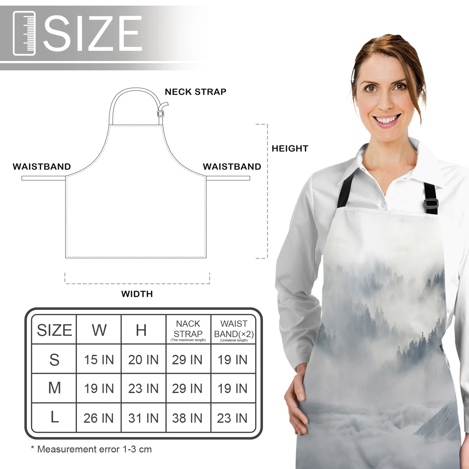 

Personalized Aprons Wolf Cloud Mountain Landscape Female Kids Bib Kitchen Apron For Cooking Baking Restaurant Pinafore