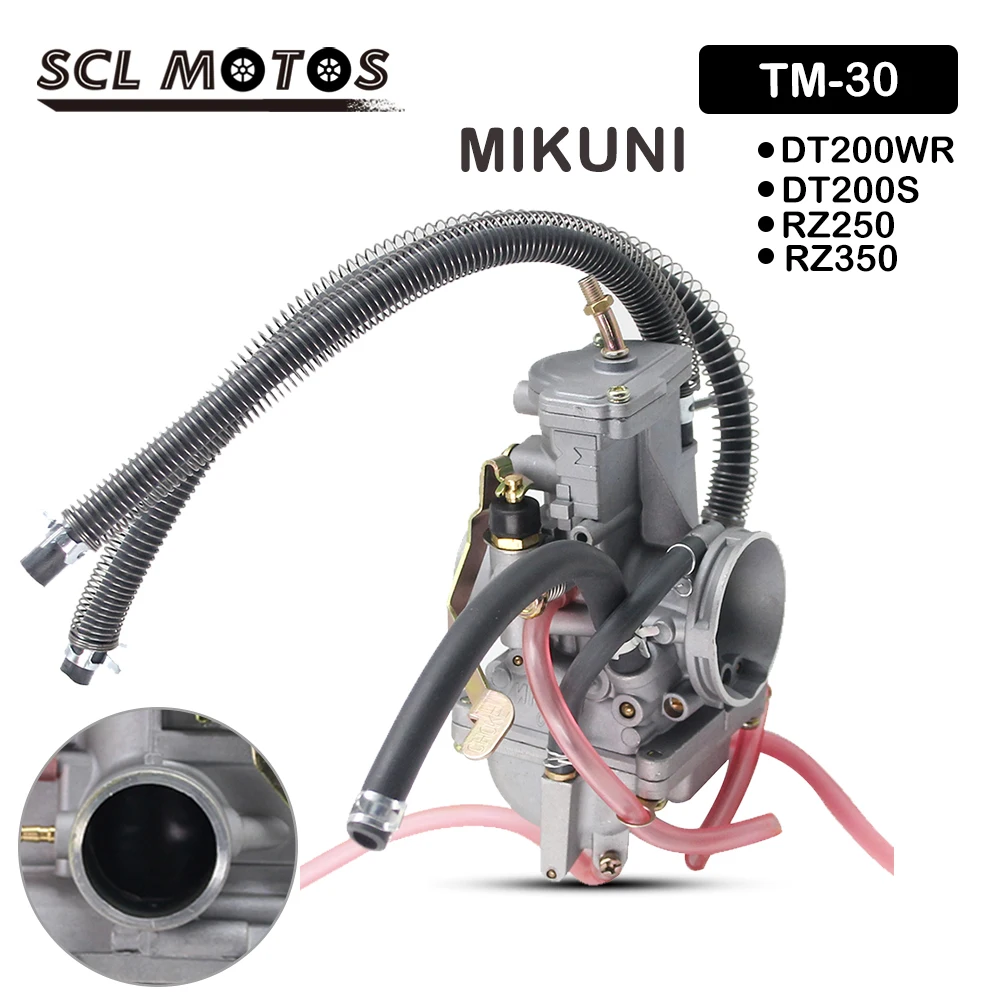 

SCL MOTOS Motorcycle Carburetor Mikuni 30mm Flat Slide Smoothbore Carburador For YAMAHA DT200WR DT200S RZ250 RZ350 Moto Racing