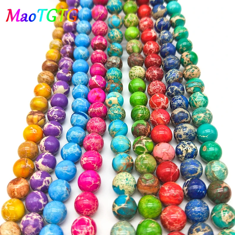 

Оптовая продажа натурального камня императора бусины для изготовления ювелирных изделий DIY браслет ожерелье круглые бусины 4 6 8 10 мм