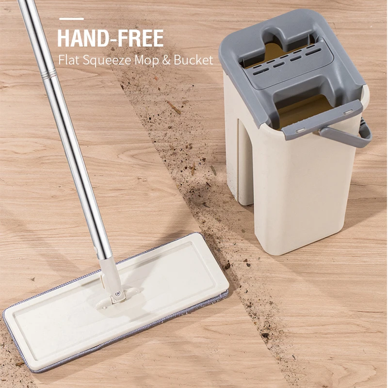 Вращающаяся чудо Швабра из микрофибры Squeeze плоский моп 360 ° вращающиаяся швабра