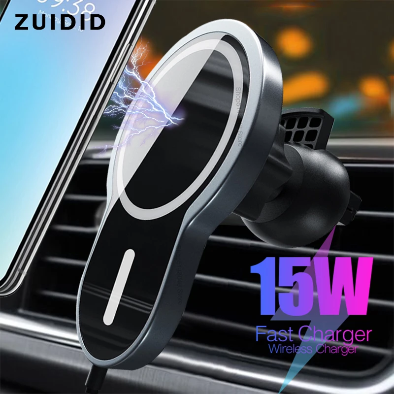 

15W Qi Magnetic Wireless Car Charger Mobile Phone Fast Charging Adapter Air Vent Charge Holder Stand For iPhone 13 12 12 Pro Max