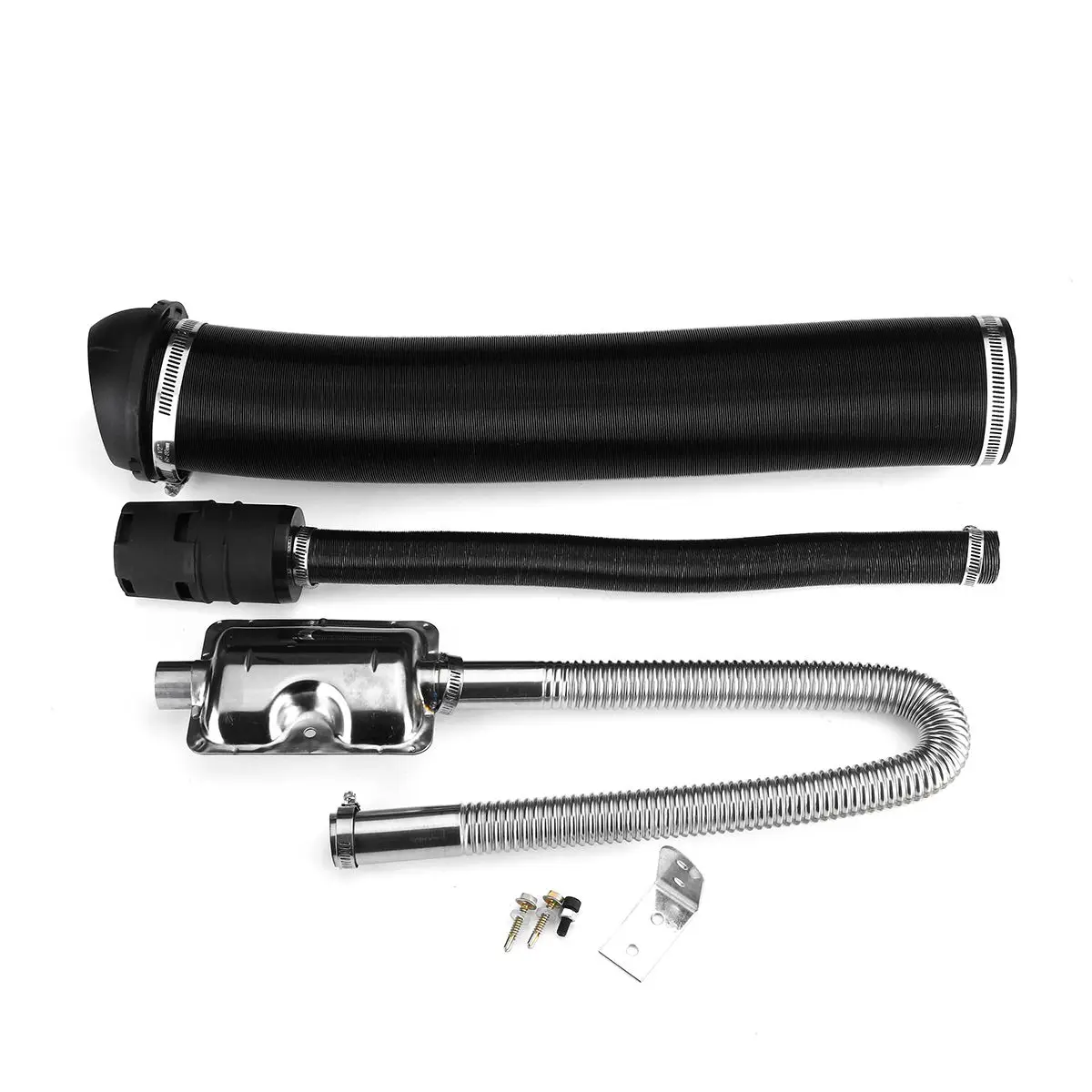 

75mm Car Heater Ducting Pipe Diesel Heater Air Intake Filter Silencer Exhaust Pipe Hose Line w/Clips For Webasto Eberspacher