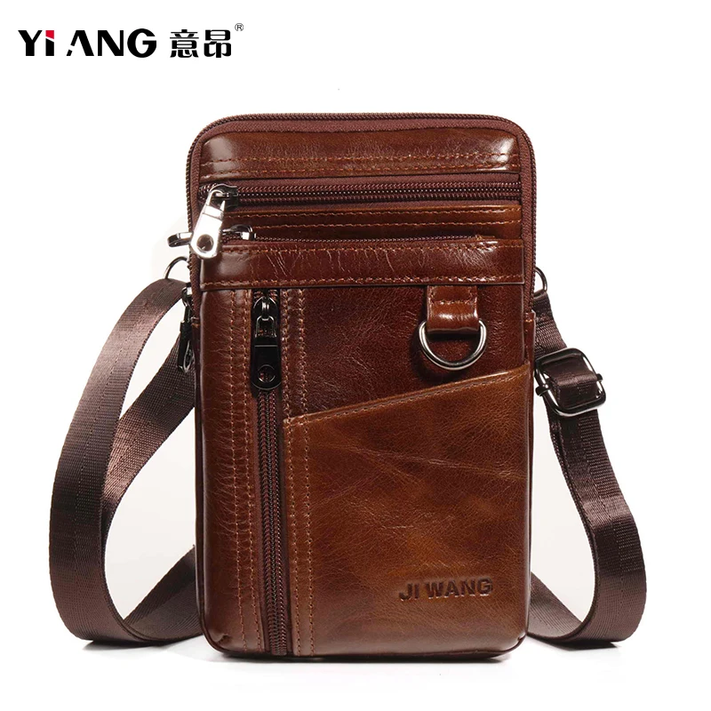 Сумка JI WANG из натуральной кожи для мобильного телефона поясной кошелек кожаная