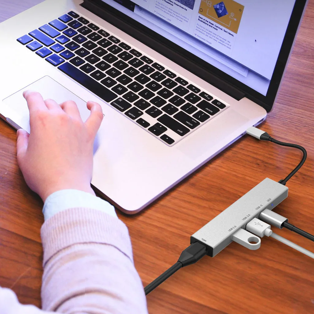 Адаптер USB Type C к HDMI цифровой AV мультипортовый концентратор USB3.1 адаптер PD зарядное