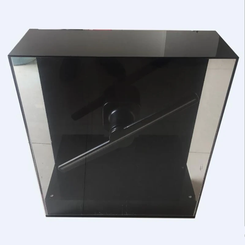 3D голографическая проекционная рекламная машина светодиодный электровентилятор голый глаз передний прилавок 42 см квадратное основание акриловая защитная крышка на.