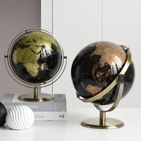 modern minimalist metal black globe office decoration accessories world globe pendulum stand nordic home decor light luxury gift