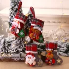 Маленькие рождественские подарочные пакеты, рождественские чулки, Набор держателей с 3D изображением, фетровые украшения для рождественской елки, подарочные пакеты для детей, 1 шт.