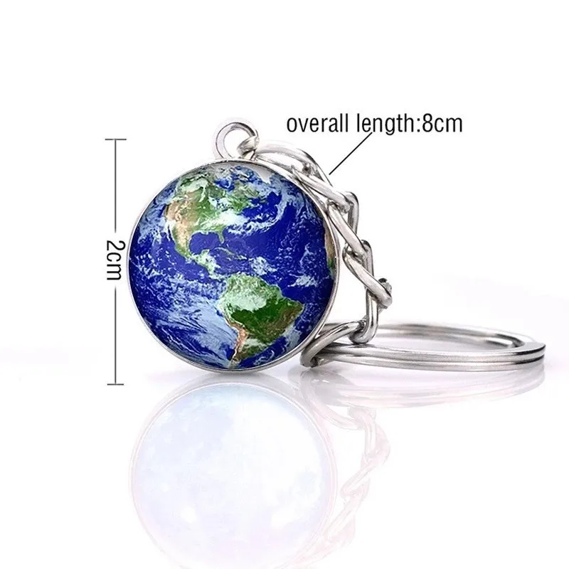 1pcs Hot Selling Keychain Glass Ball Pendant Men Women Christmas Gift Double Side Car Key Chain Decoration | Автомобили и