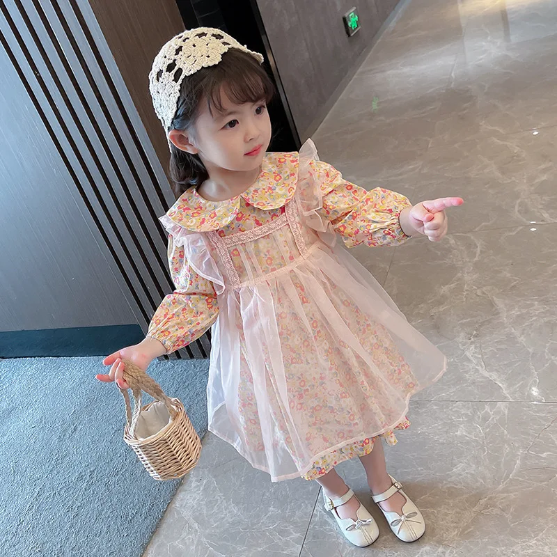

2021 New Girls Lolita Gauze Skirt Children's Spring Princess Skirt Foreign Style Dress Baby Spring Fashion Kids Dresses GD34