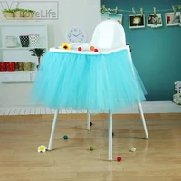 tutu tulle chair skirts baby shower birthday table skirt decoration for high chair home textiles party supplies 40 x 14