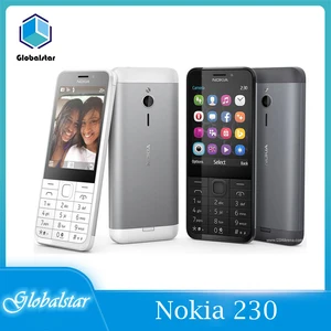 nokia 230 refurbished original mobile phones unlocked gsm 2 8inch dual sim single card cards 2mp qwerty keyboard english phone free global shipping