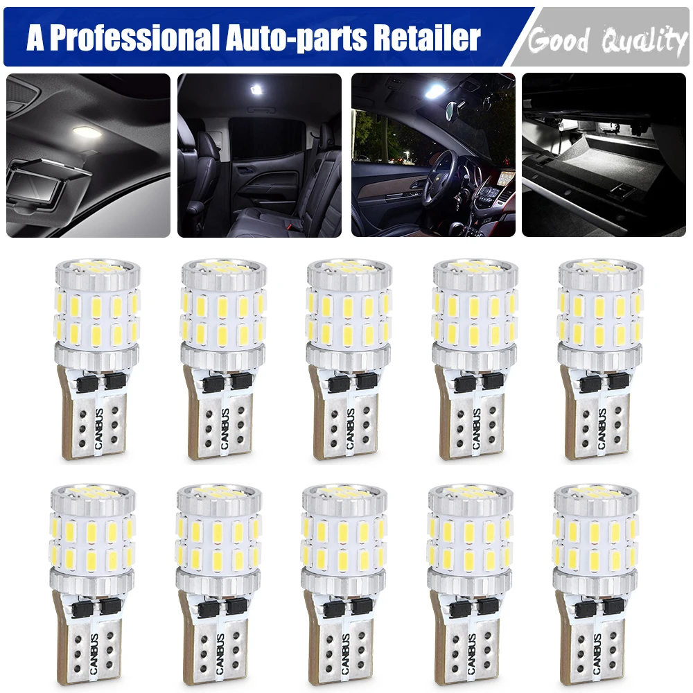 

10 шт. W5W T10 светодиодный светильник Canbus для парковки автомобиля светильник s внутренний светильник для BMW VW Mercedes Audi A3 8P A4 6B BMW E60 E90