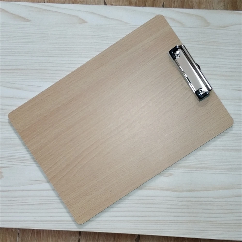 

A4 Wood Menu Paper Sign Poster Holder Files Document Paper Clipboard Writing Plate Clip Clamp Display Frame