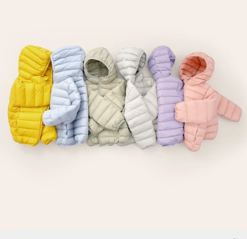 Kids Brand Ultra Light 90% White Duck Down Hooded Jacket Lightweight Girls Boys Outwear Kids Children Light Winter Warm Jackets