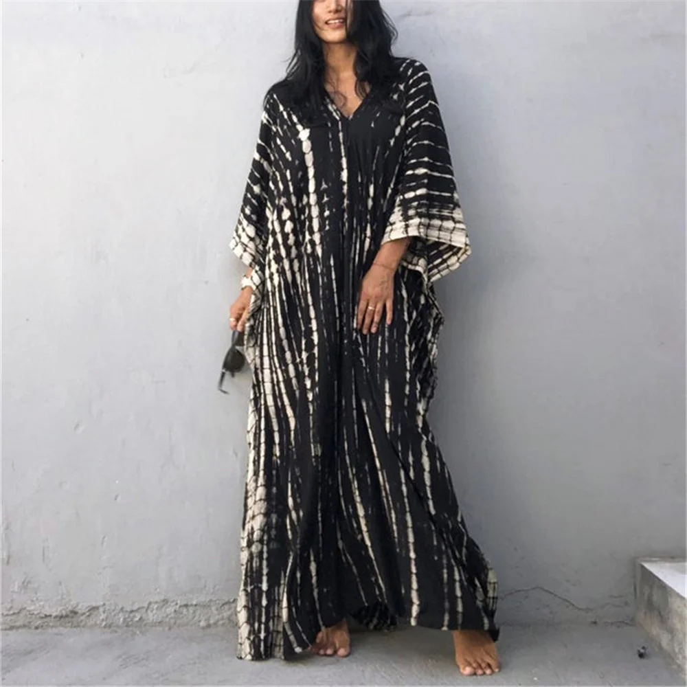 2021 модная сексуальная накидка на бикини длинное кимоно с принтом в стиле бохо